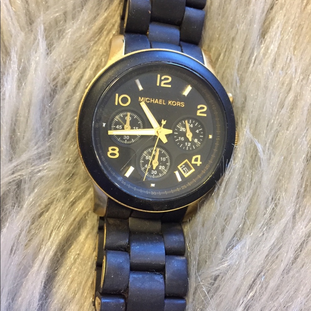 MICHEAL KORS BLUE AND GOLD WATCH
